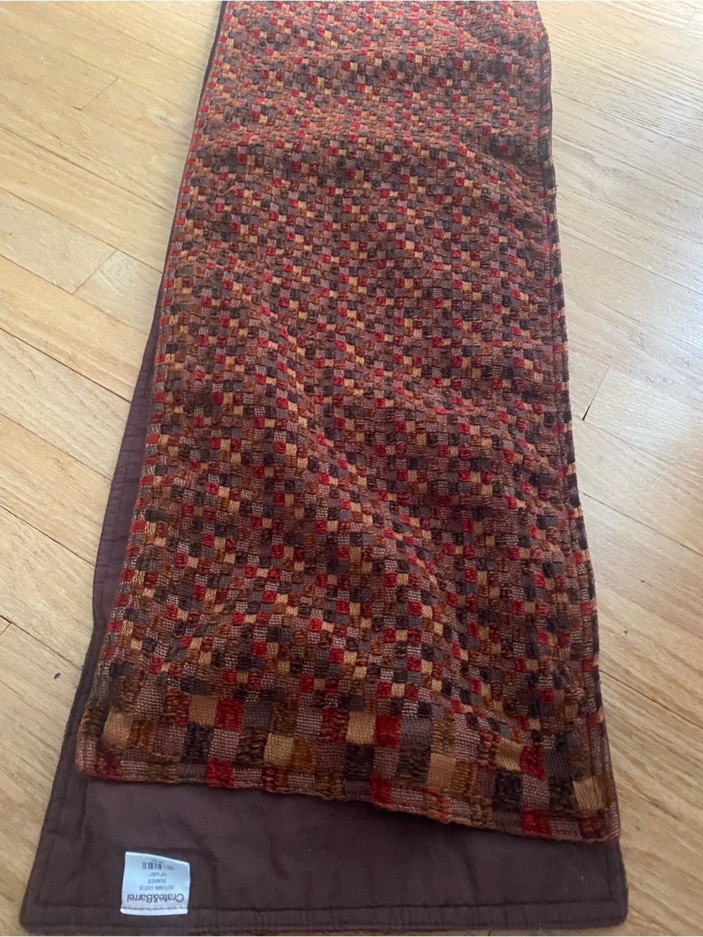 Crate and Barrel Autumn Check Runner 14x90